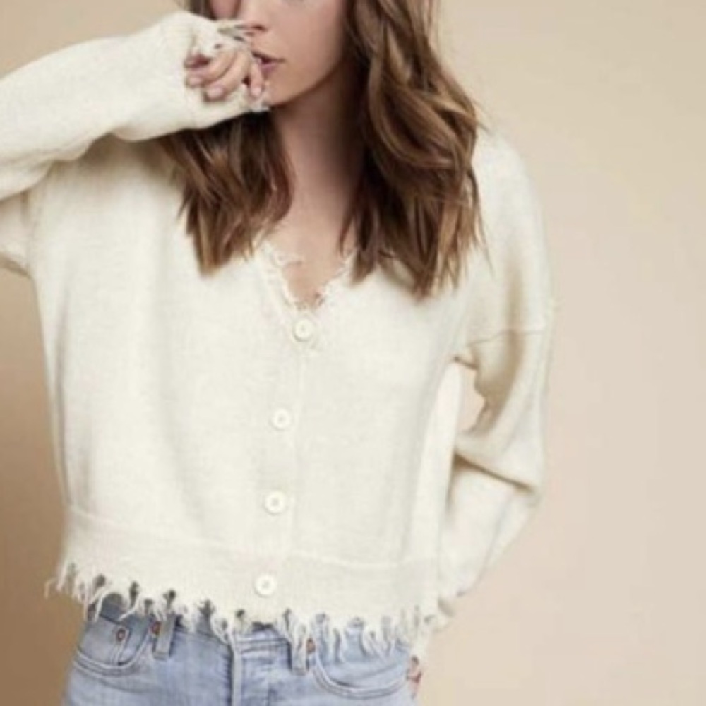 Nation LTD Baby Alpaca Madeline Cardigan in Eggshell Size S